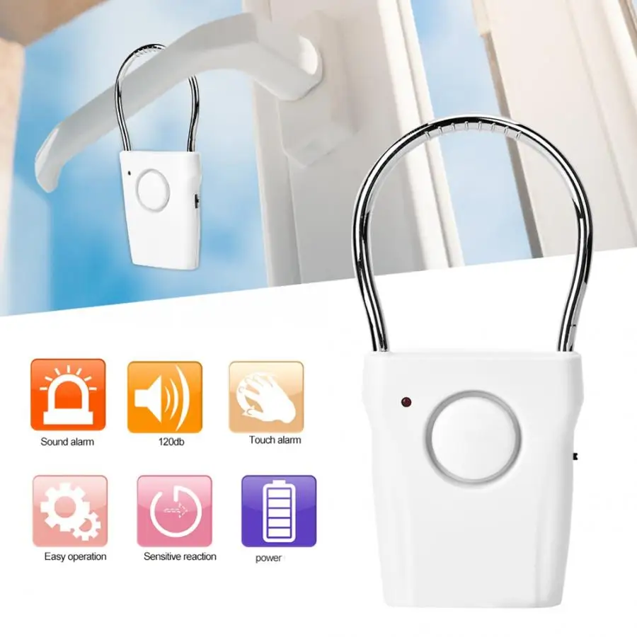 120dB Touch Sensor Door Handle Alarm Anti-theft Vibration Window Burglar Alert Home Security Alarm Systems
120dB Touch Sensor Door Handle Alarm Anti-theft Vibration Window Burglar Alert Home Security Alarm Systems