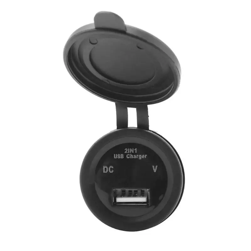5V 2.1A USB Charger Power Adapter Socket with Dust Cap+Red Digital Voltmeter for 12-24V Car Motorcycle
5V 2.1A USB Charger Power Adapter Socket with Dust Cap+Red Digital Voltmeter for 12-24V Car Motorcycle