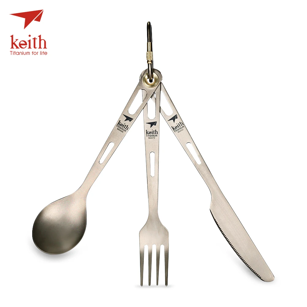 Keith 3 In 1 Titanium Spoon Fork Knife Cutlery Sets With Carabiner Picnic BBQ Camping Cutlery Outdoor Tableware Spork Ti5310
Keith 3 In 1 Titanium Spoon Fork Knife Cutlery Sets With Carabiner Picnic BBQ Camping Cutlery Outdoor Tableware Spork Ti5310