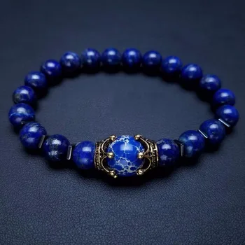 Trendy Charm Bracelet for Men Jewelry Fashion Luxury AAA blue stone bead Antique crown Bracelets Male Pulseira erkek bileklik
Trendy Charm Bracelet for Men Jewelry Fashion Luxury AAA blue stone bead Antique crown Bracelets Male Pulseira erkek bileklik