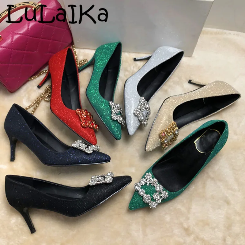 2018 Latest Brand Fashion Sequined Cloth Pumps Luxury Crystal Shining Pointed Toe Woman Wedding Party High Heel Shoes
2018 Latest Brand Fashion Sequined Cloth Pumps Luxury Crystal Shining Pointed Toe Woman Wedding Party High Heel Shoes