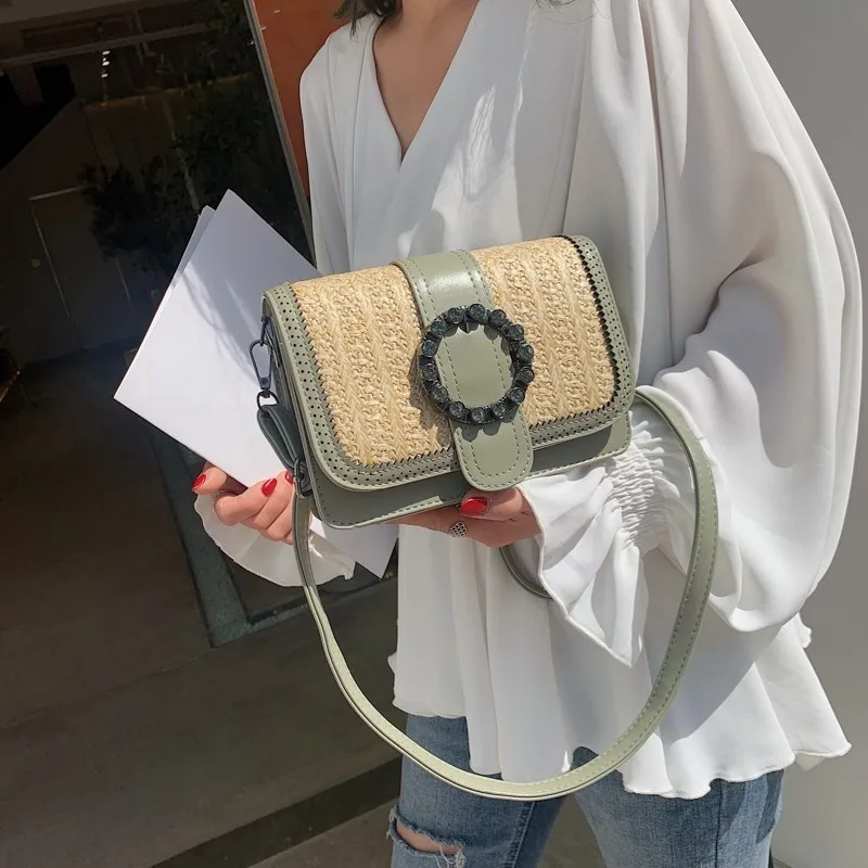 Fashion Bohemian Straw Crossbody Bags With Diamonds Luxury Handbags Women Bags Designer Female PU Leather Small Messenger Bags
Fashion Bohemian Straw Crossbody Bags With Diamonds Luxury Handbags Women Bags Designer Female PU Leather Small Messenger Bags