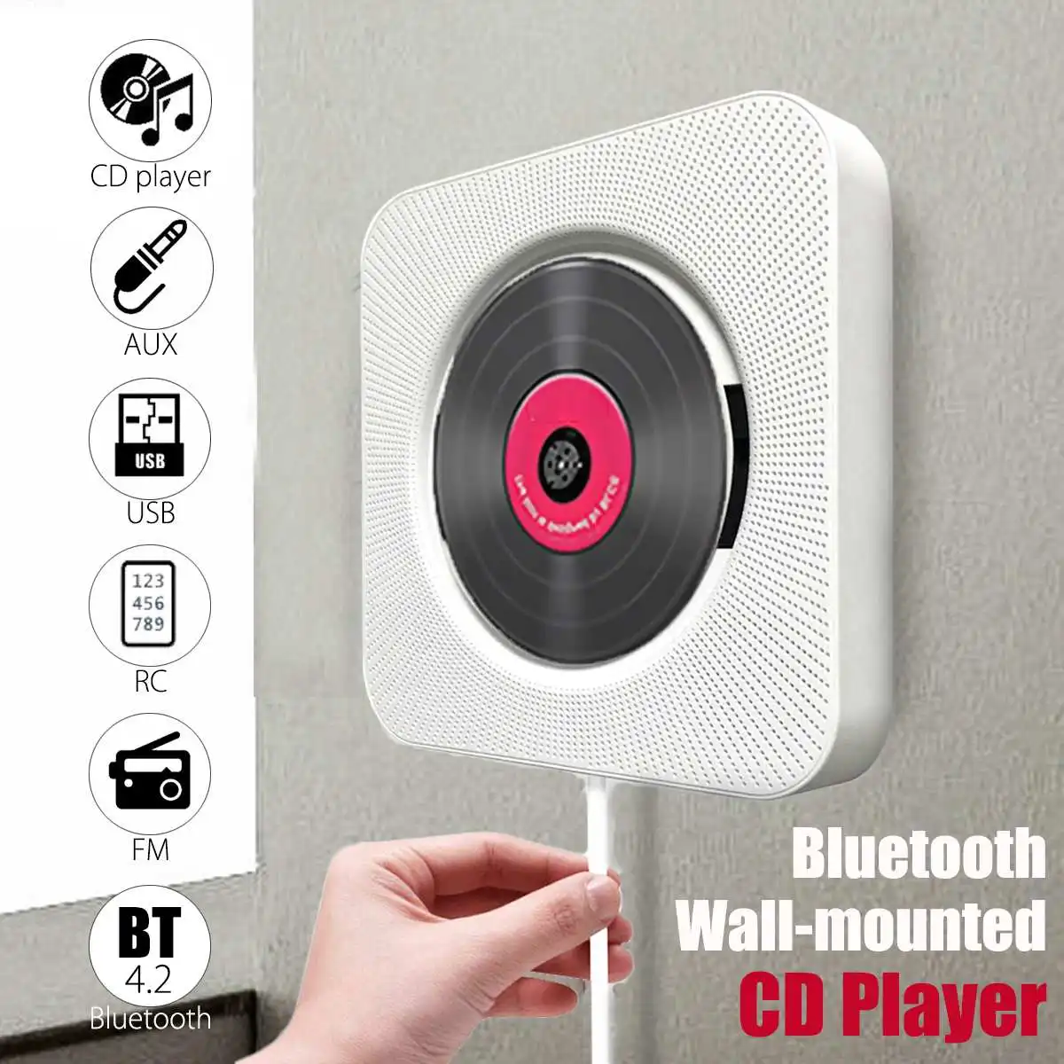 KINCO Portable Wall Mountable CD Player bluetooth Speaker Music Player Remote Control HiFi FM Radio USB MP3 Stereo
KINCO Portable Wall Mountable CD Player bluetooth Speaker Music Player Remote Control HiFi FM Radio USB MP3 Stereo