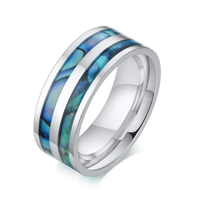 Men's Stainless Steel Ring Abalone Shell Design Inlay Silver 8mm Wedding Brands Man Gifts
Men's Stainless Steel Ring Abalone Shell Design Inlay Silver 8mm Wedding Brands Man Gifts