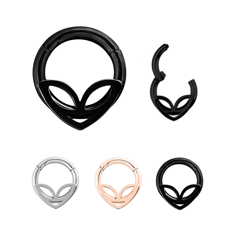 Cute Face Pattern Steel Hinged Nose Septum Clicker Rings Hoop Cartilage Guage 1.2*8MM Nose Stud Piercing Body Jewelry Oreja 1pc
Cute Face Pattern Steel Hinged Nose Septum Clicker Rings Hoop Cartilage Guage 1.2*8MM Nose Stud Piercing Body Jewelry Oreja 1pc