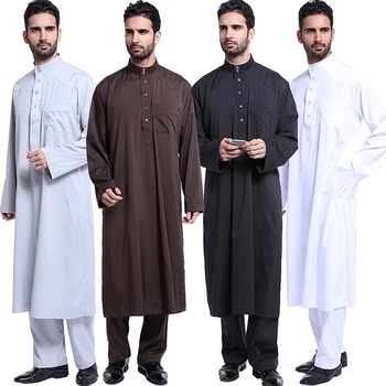 Islamic clothing men New Fashion 2 piece set muslim Robe Long Sleeve Button High Neck Long Pants Abaya Kaftan Saudi Arab Thobe
Islamic clothing men New Fashion 2 piece set muslim Robe Long Sleeve Button High Neck Long Pants Abaya Kaftan Saudi Arab Thobe