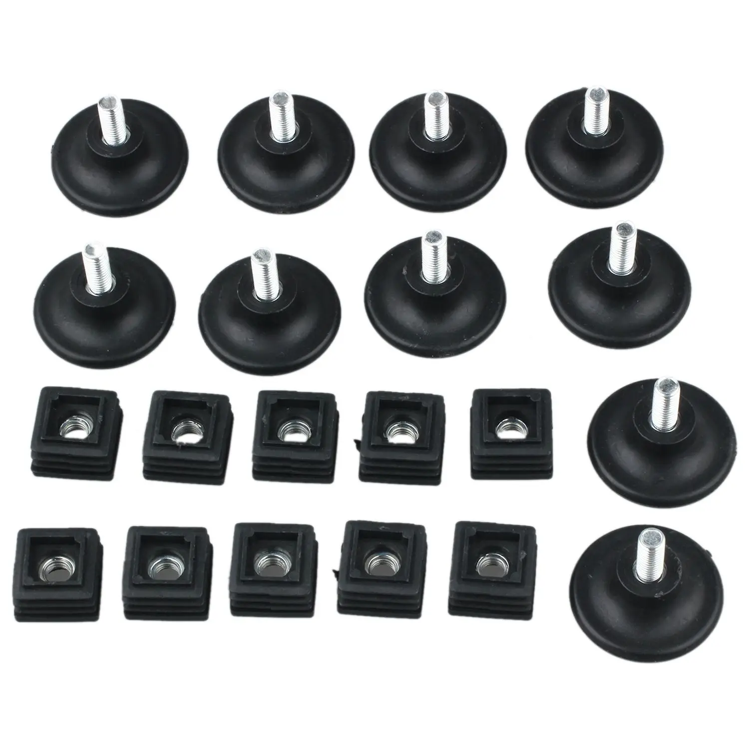 10 Sets 45mm Base Dia Adjustable Leveling Foot 25mmx25mm Square Tube Insert Kit
10 Sets 45mm Base Dia Adjustable Leveling Foot 25mmx25mm Square Tube Insert Kit