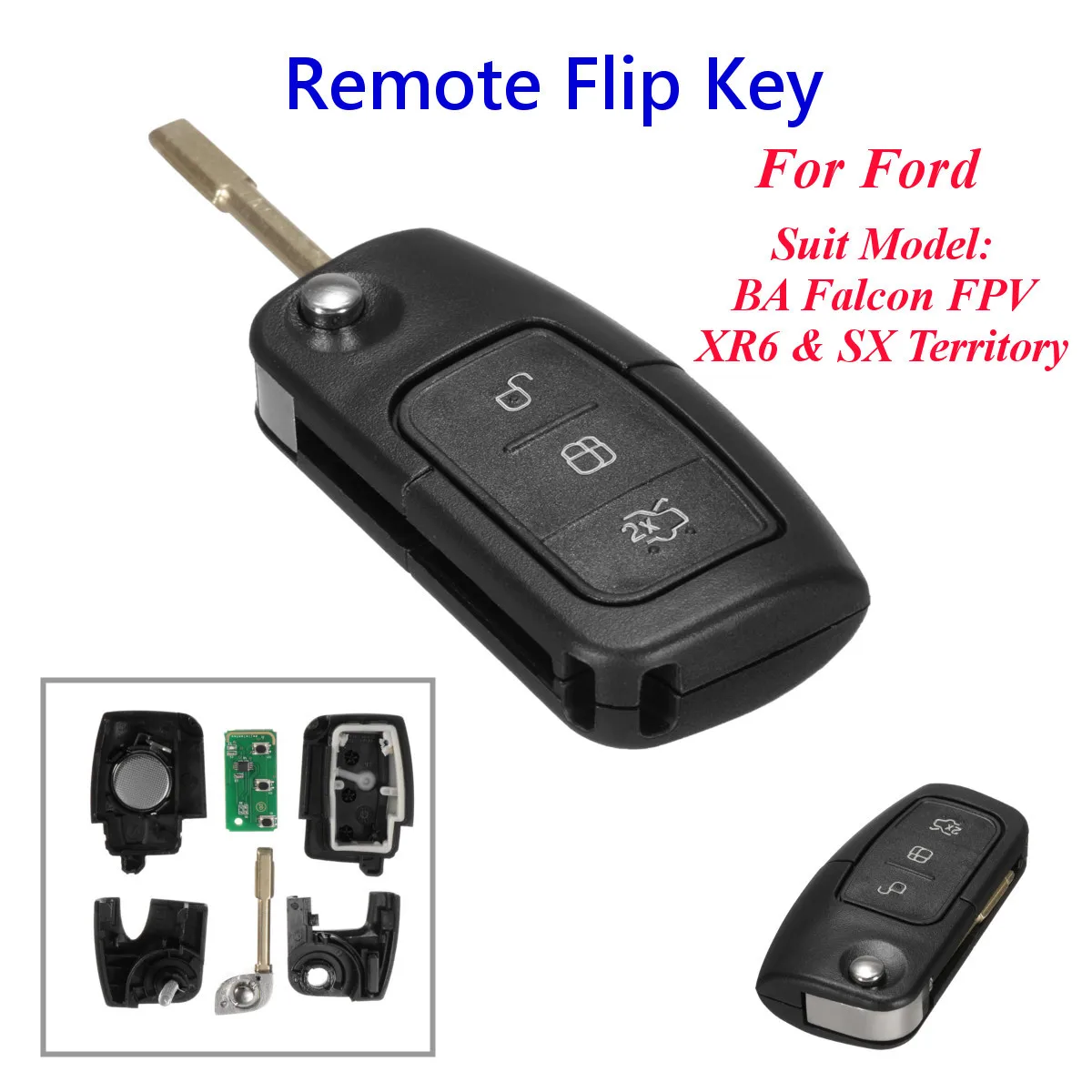 3 Button Remote Flip Key Case Fob Cover For Ford Transponder BA Falcon FPV XR6 XR8 & SX Territory
3 Button Remote Flip Key Case Fob Cover For Ford Transponder BA Falcon FPV XR6 XR8 & SX Territory