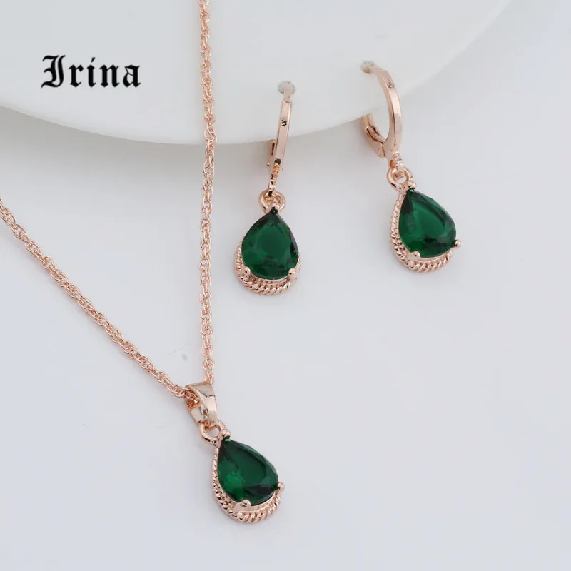 Irina Cute and Delicate Zircon Water Drop 5 Color Rose Gold Jewelry Set For Wedding Party Popular Women's Jewelry Set
Irina Cute and Delicate Zircon Water Drop 5 Color Rose Gold Jewelry Set For Wedding Party Popular Women's Jewelry Set