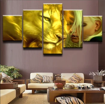 Modular Lions and Girls Pictures HD Print Canvas 5 Pieces Painting On Oil Game Posters Wall For Living Room Framework Picture
Modular Lions and Girls Pictures HD Print Canvas 5 Pieces Painting On Oil Game Posters Wall For Living Room Framework Picture