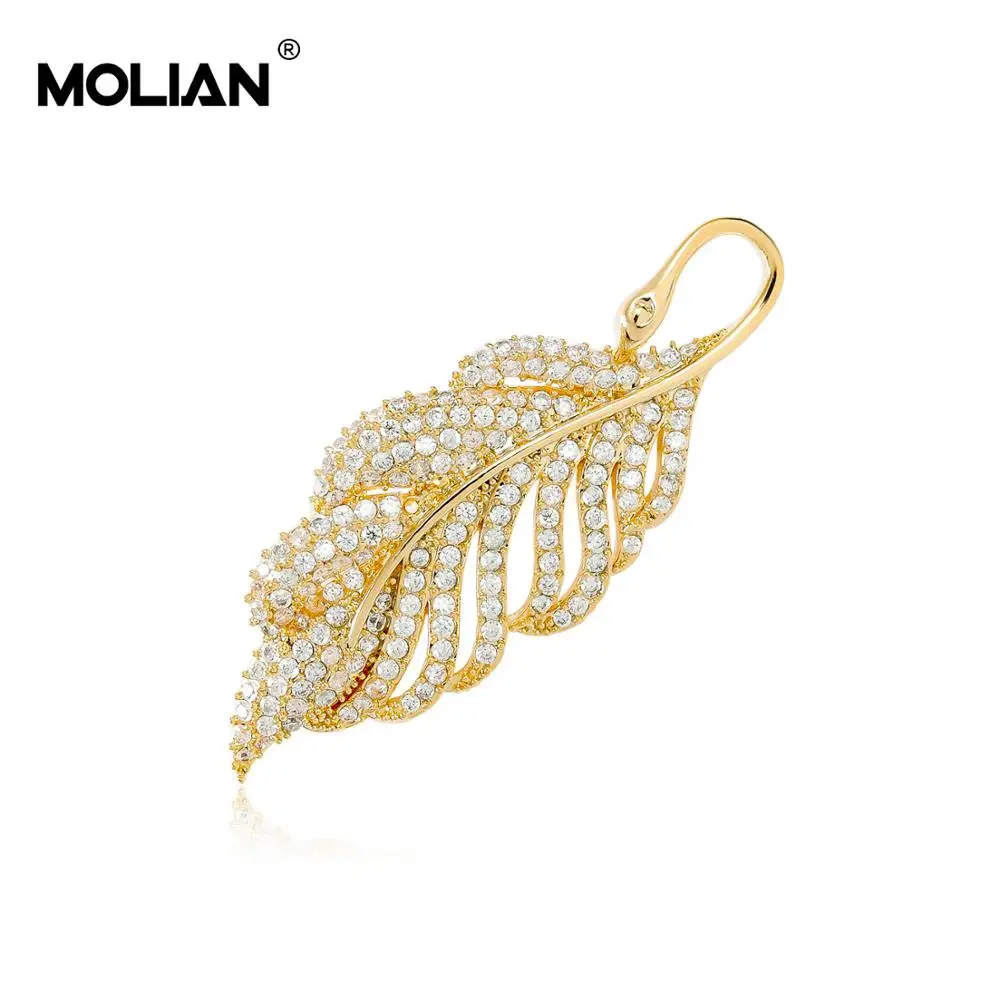 MOLIAN Leaf Brooch Cubic Zirconia Pins Silver Copper Vintage broche Gold jewelry for women Gorgeous jewellery Banquet Gifts
MOLIAN Leaf Brooch Cubic Zirconia Pins Silver Copper Vintage broche Gold jewelry for women Gorgeous jewellery Banquet Gifts