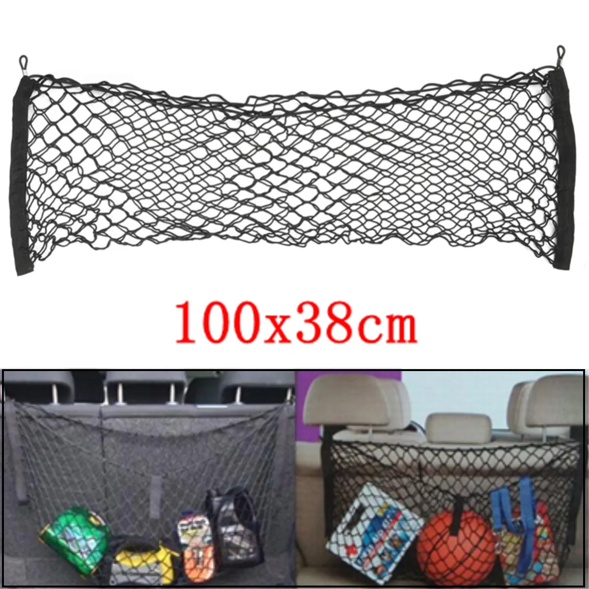 Universal Car Rear Seat Back Trunk Net Mesh Luggage Cargo Storage 100x38cm New
Universal Car Rear Seat Back Trunk Net Mesh Luggage Cargo Storage 100x38cm New