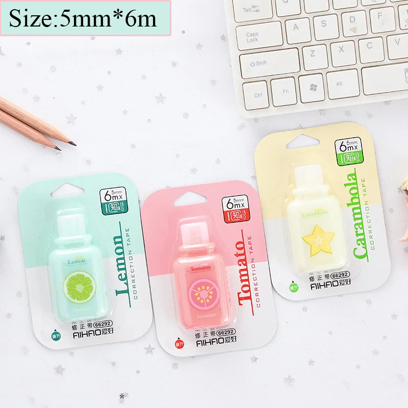 Cute Fruits School Writing Corrector Tools Kawaii 5mm*6m Correction Tape Girls Gifts Office School Korean Stationery Supplies
Cute Fruits School Writing Corrector Tools Kawaii 5mm*6m Correction Tape Girls Gifts Office School Korean Stationery Supplies