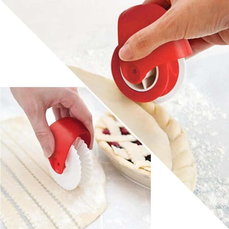 

KHGDNOR Pastry Lattice Cutter Plastic Wheel Roller For Pizza Pastry Pie Decoration Cutter Pastry Pie Crust Baking Cutter