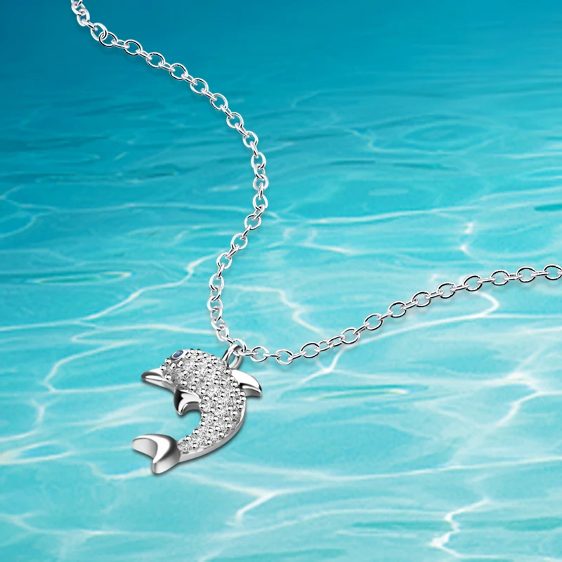 Genuine 925 sterling silver Dolphin Pendant Necklace & Chain For Women Gift Lovely Cute Animal Charm Jewelry Hot
Genuine 925 sterling silver Dolphin Pendant Necklace & Chain For Women Gift Lovely Cute Animal Charm Jewelry Hot