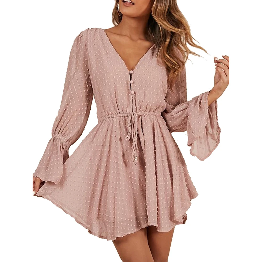Sovalro Women Jumpsuit Summer Sexy V Neck Horn Sleeve Long Sleeve Romper Short Playsuit Button Drawstring Casual Female Romper
Sovalro Women Jumpsuit Summer Sexy V Neck Horn Sleeve Long Sleeve Romper Short Playsuit Button Drawstring Casual Female Romper