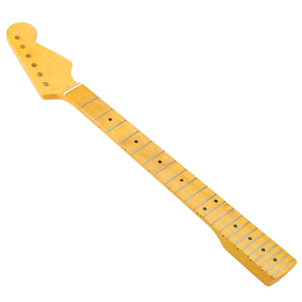 Hot sale 22 Fret Yellow Gloss Maple Guitar Neck Maple Fingerboard with Dot for ST FD Electric Guitar Replacement
Hot sale 22 Fret Yellow Gloss Maple Guitar Neck Maple Fingerboard with Dot for ST FD Electric Guitar Replacement
