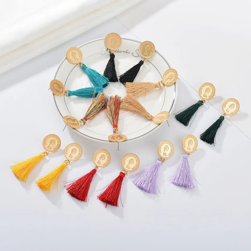 Women Round Elizabeth Avatar Tassel Earrings For Women Gold Round Lady Design Tassel Handmade Winter Wedding Jewelry Earings
Women Round Elizabeth Avatar Tassel Earrings For Women Gold Round Lady Design Tassel Handmade Winter Wedding Jewelry Earings