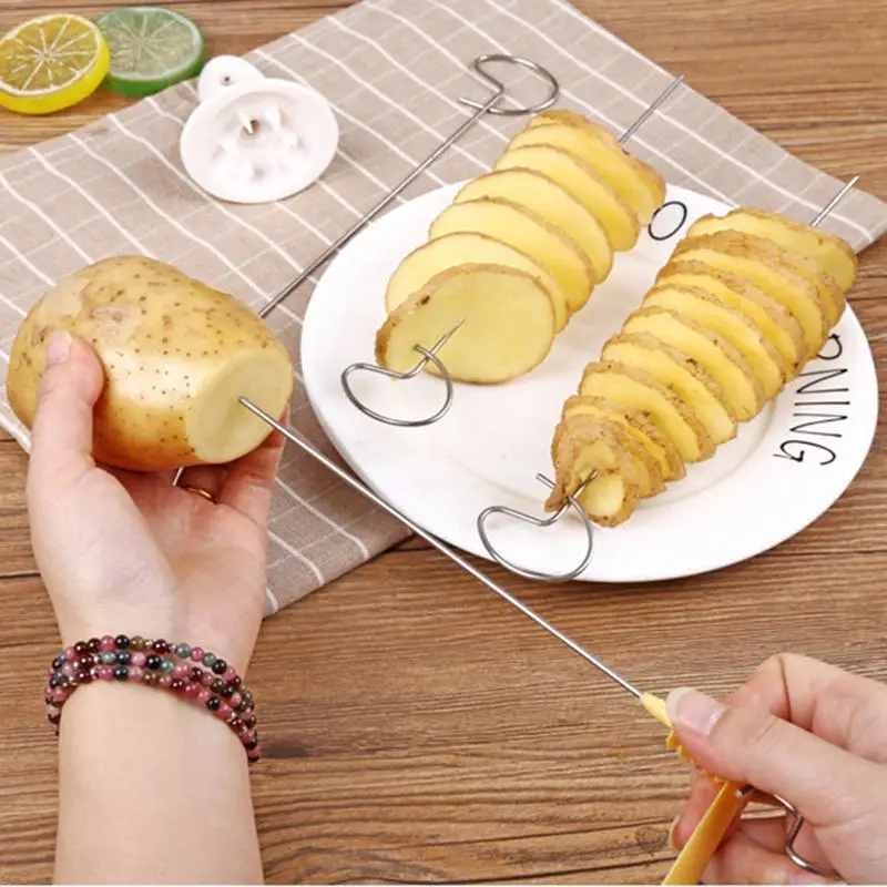 High Quality Cyclone Potato Slicer Home Large Rotating Potato Tower Spiral Sliced Knife Skewer Hand-cut Potato Rolls
High Quality Cyclone Potato Slicer Home Large Rotating Potato Tower Spiral Sliced Knife Skewer Hand-cut Potato Rolls