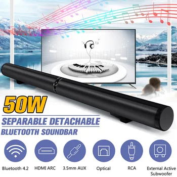 50W HiFi Detachable Wireless bluetooth Soundbar Speaker 3D Surround Stereo Subwoofer for TV Home Theatre System Sound Bar
50W HiFi Detachable Wireless bluetooth Soundbar Speaker 3D Surround Stereo Subwoofer for TV Home Theatre System Sound Bar