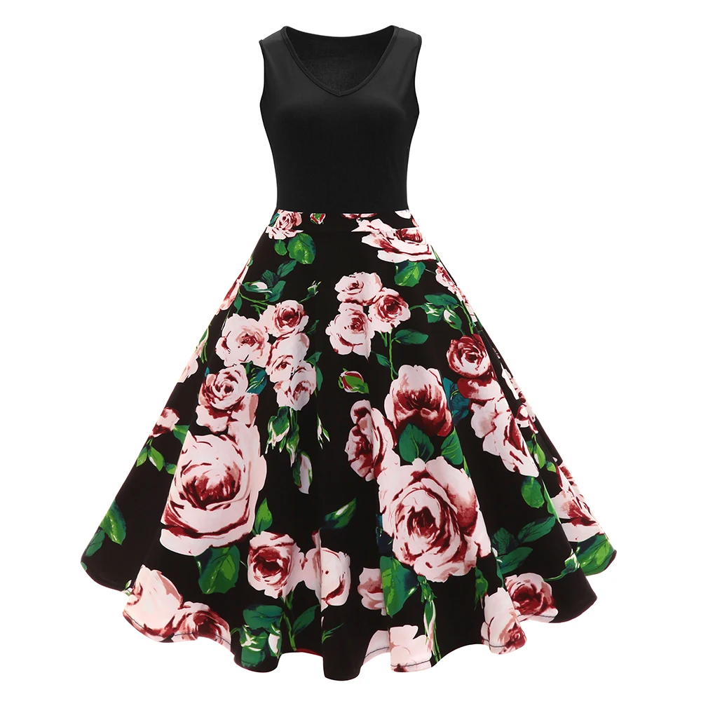 ZAFUL Vestidos Women Dress Retro 50s Floral Print High Waist Autumn Vintage Dress Female V Neck Sleeveless Elegant Party Dress
ZAFUL Vestidos Women Dress Retro 50s Floral Print High Waist Autumn Vintage Dress Female V Neck Sleeveless Elegant Party Dress
