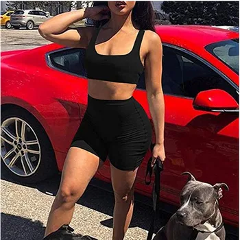2019 Summer Women's Bodycon Two Piece Crop Top Shorts Set Sexy Sleeveless Outfits Fitness Two Pieces Sets
2019 Summer Women's Bodycon Two Piece Crop Top Shorts Set Sexy Sleeveless Outfits Fitness Two Pieces Sets