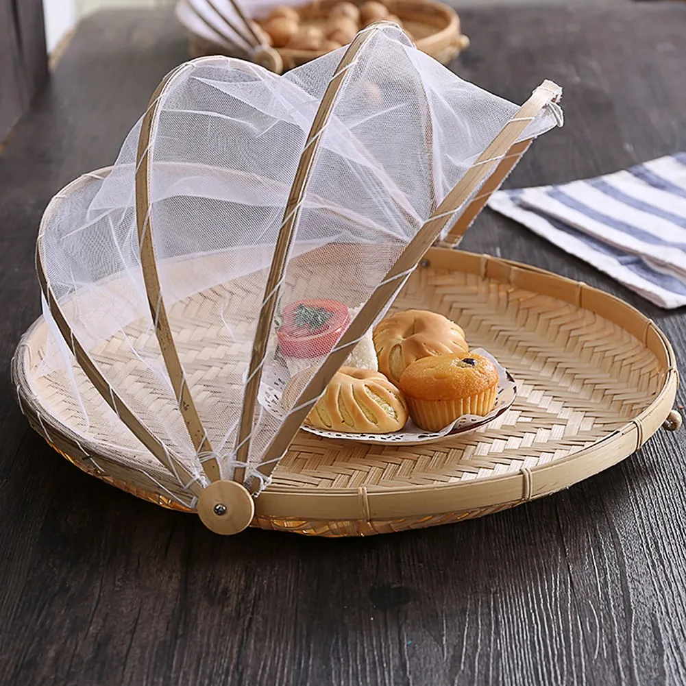 1Pc Hand Woven Bug Proof Basket Dustproof Picnic Basket Handmade Fruit Vegetable Bread Cover Wicker Basket With Gauze
1Pc Hand Woven Bug Proof Basket Dustproof Picnic Basket Handmade Fruit Vegetable Bread Cover Wicker Basket With Gauze