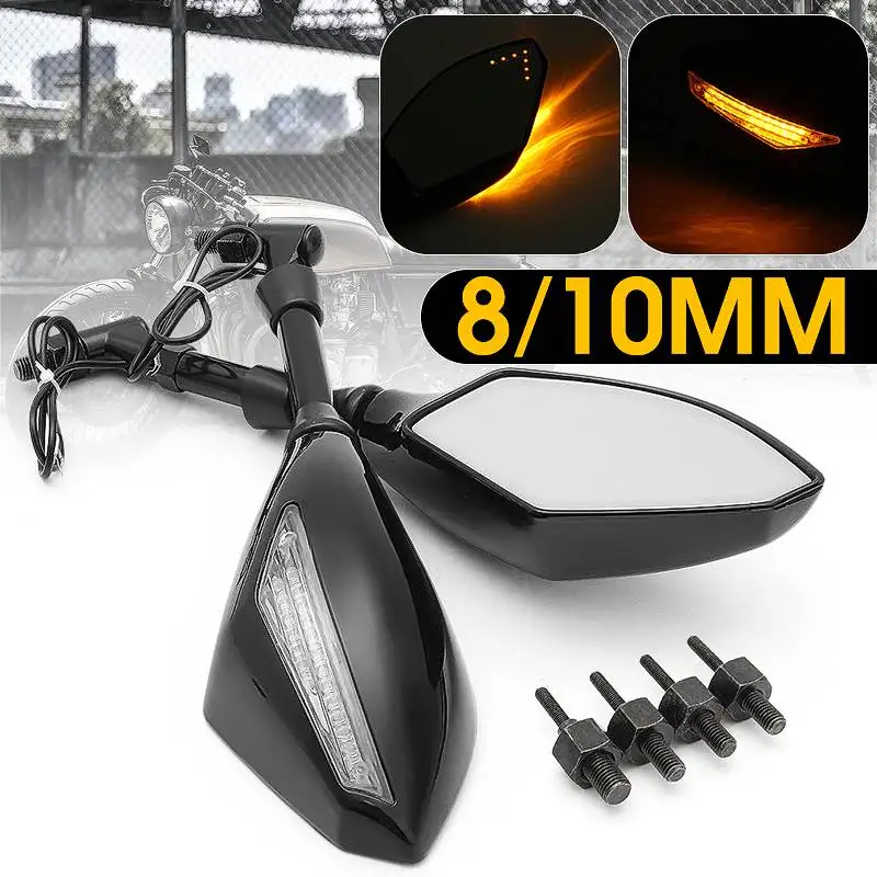 Universal 8mm 10mm Motorcycle Rear View Mirror With LED Turn Signal Light For Honda/Yamaha Street Bike Scooter
Universal 8mm 10mm Motorcycle Rear View Mirror With LED Turn Signal Light For Honda/Yamaha Street Bike Scooter