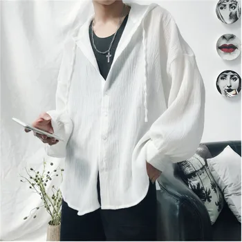 Spring New Hooded Shirt Men Fashion Solid Color Casual Shirt Man Streetwear Trend Wild Hip Hop Loose Long-sleeved Shirt Male
Spring New Hooded Shirt Men Fashion Solid Color Casual Shirt Man Streetwear Trend Wild Hip Hop Loose Long-sleeved Shirt Male
