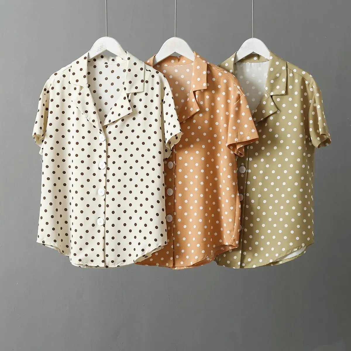 Tailored Collar Summer Chiffon Blouse Women Shirts 2019 Korean Fashion Lolita Style Polka Dot Short Sleeve Cute Blouse femme 
Tailored Collar Summer Chiffon Blouse Women Shirts 2019 Korean Fashion Lolita Style Polka Dot Short Sleeve Cute Blouse femme
