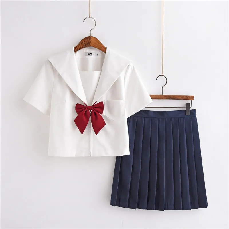2019 Japanese Student School Uniform Preppy Style Sailor Suit Bow Crew Neck Women Tops And Young Girl Solid Mini Pleated Skirts
2019 Japanese Student School Uniform Preppy Style Sailor Suit Bow Crew Neck Women Tops And Young Girl Solid Mini Pleated Skirts