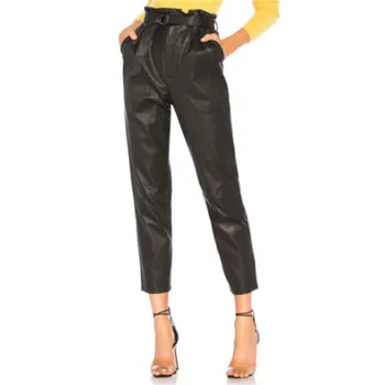 Women Fashion Sexy Black Pants With Belt Hot Sale Ladies Slim Pu Leather Trousers Wet Look High Waist Stretch Slim Pencil Pants
Women Fashion Sexy Black Pants With Belt Hot Sale Ladies Slim Pu Leather Trousers Wet Look High Waist Stretch Slim Pencil Pants