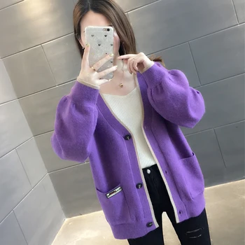 PEONFLY Korean Style Women Sweater Cardigan Single Breasted Pocket Solid Female Knitted Coats 2019 Spring Autumn Jumper Tops
PEONFLY Korean Style Women Sweater Cardigan Single Breasted Pocket Solid Female Knitted Coats 2019 Spring Autumn Jumper Tops