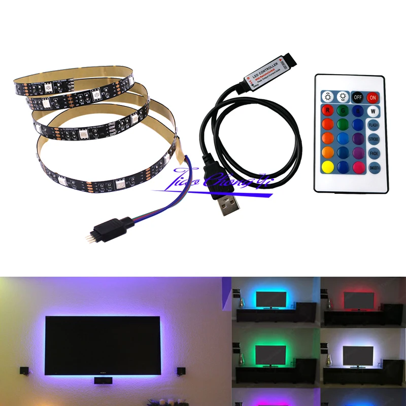 Лидер продаж, Светодиодная лента RGB DC5V 5050 60SMD/M, подсветка телевизора, комплект подсветки + 3 клавиши, 24 клавиши, ИК, 17 клавиш, RF RGB, USB пульт дистанционного управления
Лидер продаж, Светодиодная лента RGB DC5V 5050 60SMD/M, подсветка телевизора, комплект подсветки + 3 клавиши, 24 клавиши, ИК, 17 клавиш, RF RGB, USB пульт дистанционного управления