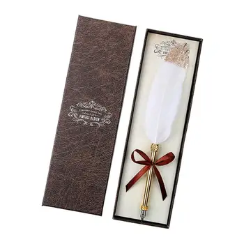 Retro Business Signature Pens White Feather Dip Pen w/Gift Box Stationery Gifts for Birthday Couples Elders Teachers
Retro Business Signature Pens White Feather Dip Pen w/Gift Box Stationery Gifts for Birthday Couples Elders Teachers