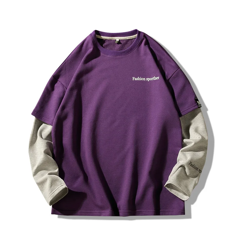 Round Neck False Two Paper Split Joint Pullover Loose Coat hoodie sweatshirts men hip hop
Round Neck False Two Paper Split Joint Pullover Loose Coat hoodie sweatshirts men hip hop