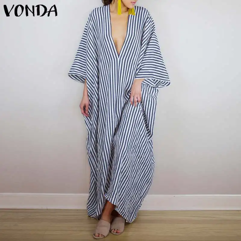 VONDA 2019 Autumn Dress Bohemian Women Sexy V Neck Irregular Hem Party Striped Maxi Long Dresses Casual Loose Vestidos Plus Size
VONDA 2019 Autumn Dress Bohemian Women Sexy V Neck Irregular Hem Party Striped Maxi Long Dresses Casual Loose Vestidos Plus Size