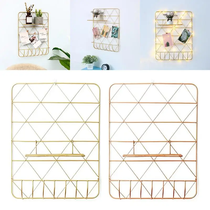 Golden Wall Decoration Shelf Hanging Style Iron Grid Photo Wall Storage Rack Simple Dormitory Living Room Ornament Display Rack
Golden Wall Decoration Shelf Hanging Style Iron Grid Photo Wall Storage Rack Simple Dormitory Living Room Ornament Display Rack