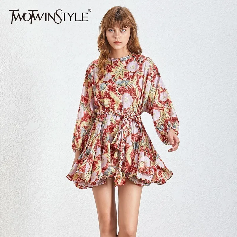 TWOTWINSTYLE Print Casual Mini Dress For Women O Neck Long Sleeve High Waist Loose Bandage Print Short Dresses Female 2019 New
TWOTWINSTYLE Print Casual Mini Dress For Women O Neck Long Sleeve High Waist Loose Bandage Print Short Dresses Female 2019 New