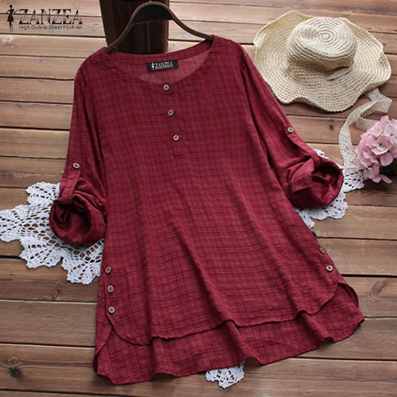 2019 Summer Plaid Checked Blouse ZANZEA Women Long Sleeve Shirt Casual Vintage Tops Tunic Femininas Blusas Chemise Plus Size
2019 Summer Plaid Checked Blouse ZANZEA Women Long Sleeve Shirt Casual Vintage Tops Tunic Femininas Blusas Chemise Plus Size