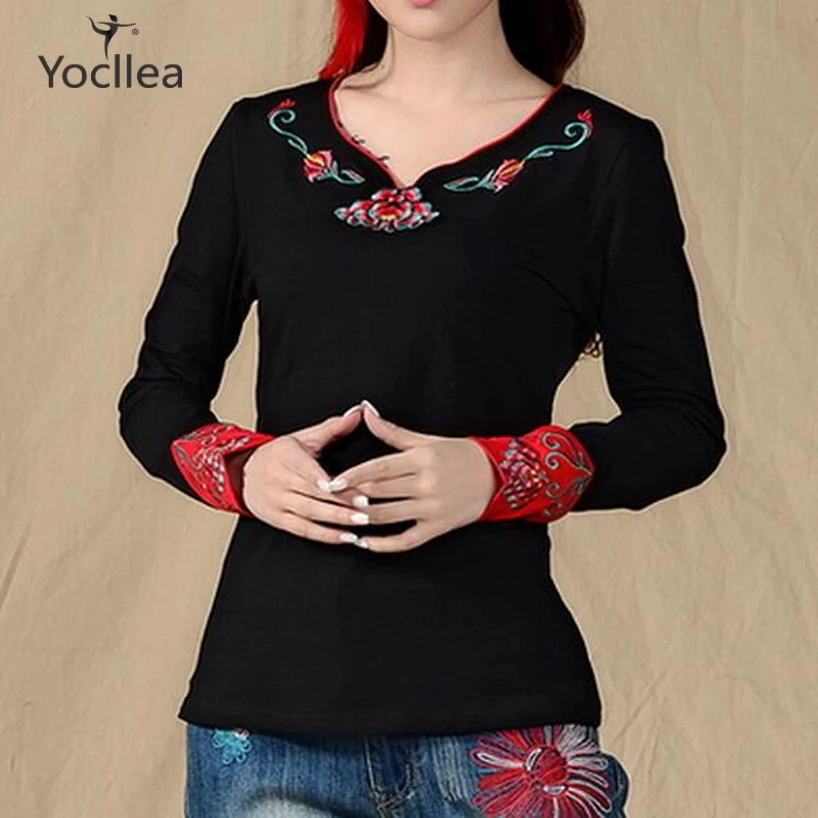 Plus size M-5XL t shirt Women Cotton Embroidery T-shirts female V-Neck Casual Tops Chinese Girl Long sleeve T-Shirt Tees
Plus size M-5XL t shirt Women Cotton Embroidery T-shirts female V-Neck Casual Tops Chinese Girl Long sleeve T-Shirt Tees