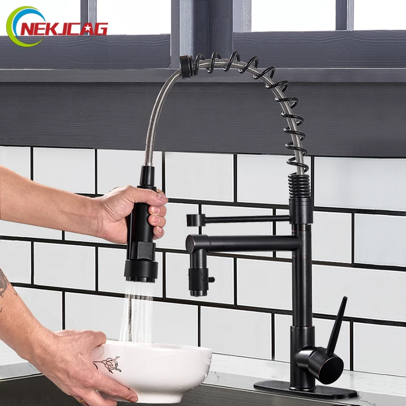 Blackend Faucet Kitchen Pull Down Spring Kitchen Sink Faucet Dual Sprayer Spout 360 Swivel mezclador de la cocina del grifo
Blackend Faucet Kitchen Pull Down Spring Kitchen Sink Faucet Dual Sprayer Spout 360 Swivel mezclador de la cocina del grifo