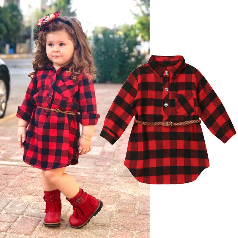 Fashion Girls Christmas Clothes Kids Baby Girls Red Plaid Outfits Long Sleeve Pocket Princess Party Shirts Dress Belt 2Pcs 0-5Y
Fashion Girls Christmas Clothes Kids Baby Girls Red Plaid Outfits Long Sleeve Pocket Princess Party Shirts Dress Belt 2Pcs 0-5Y