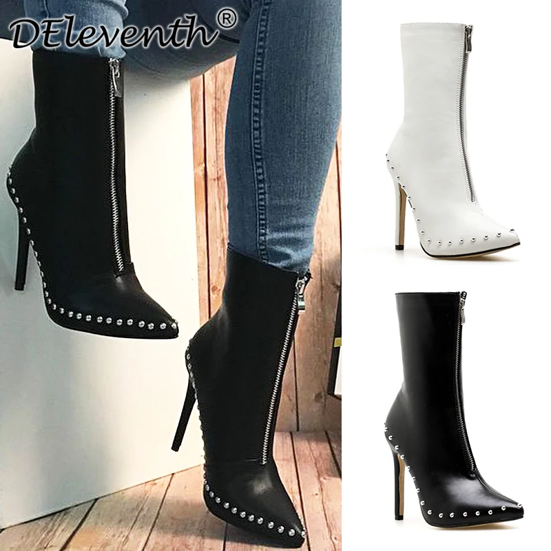 2019 Punk Rivets Studded Ankle Boots Shoes Woman Spring Riding Shoes Sexy Pointed toe in Front Zipper Metal Decoration
2019 Punk Rivets Studded Ankle Boots Shoes Woman Spring Riding Shoes Sexy Pointed toe in Front Zipper Metal Decoration