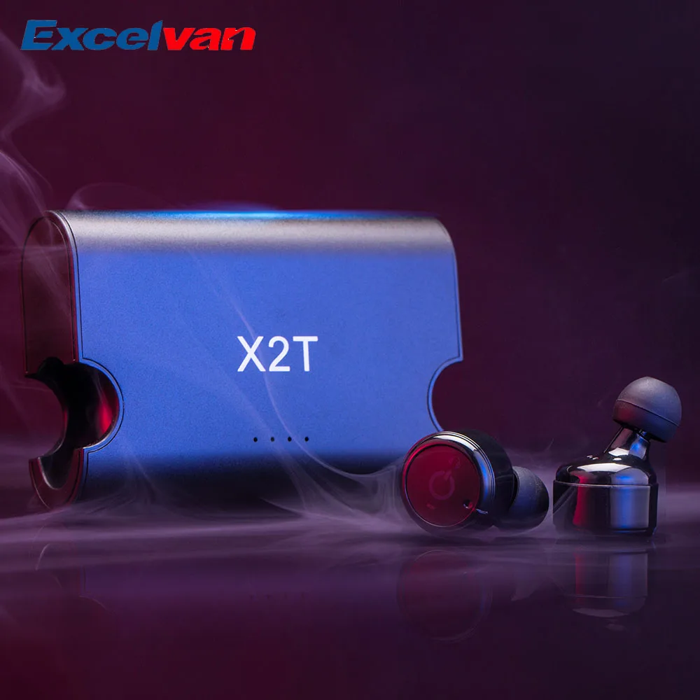 

Excelvan Mini X2T Wireless Earphone Bluetooth 4.2 Twins Stereo Noise Canceling In-Ear Earbuds W/ 1500mAh Charging Box Headset