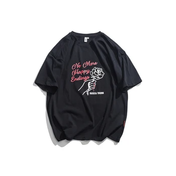 2019 Summer Men's Fashion Trend Rose Printing Round Collar T Shirt Black Color Loose Cotton Clothes T-shirt Plus Size M-2XL
2019 Summer Men's Fashion Trend Rose Printing Round Collar T Shirt Black Color Loose Cotton Clothes T-shirt Plus Size M-2XL
