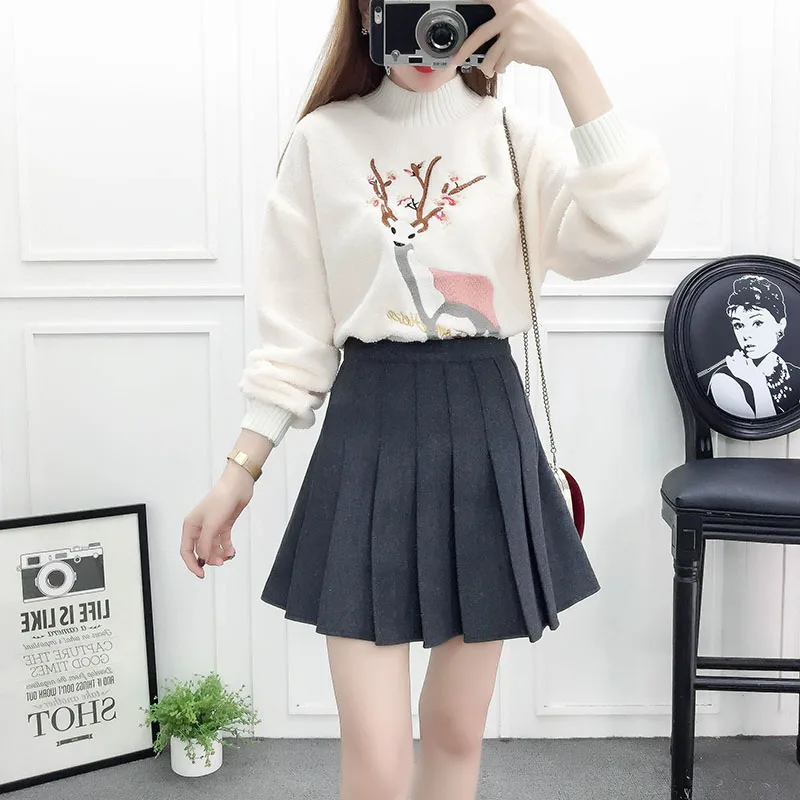 autumn winter Korean fashion suits lax embroidery lambs wool fleece sweater & pleated skirts 2 pcs clothing set women outfit
autumn winter Korean fashion suits lax embroidery lambs wool fleece sweater & pleated skirts 2 pcs clothing set women outfit