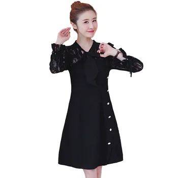 2019 Autumn New Pattern European Increase Fertilizer Enlarge Code Self-cultivation Thin V Word Lead Fat Sister Lace Dress
2019 Autumn New Pattern European Increase Fertilizer Enlarge Code Self-cultivation Thin V Word Lead Fat Sister Lace Dress