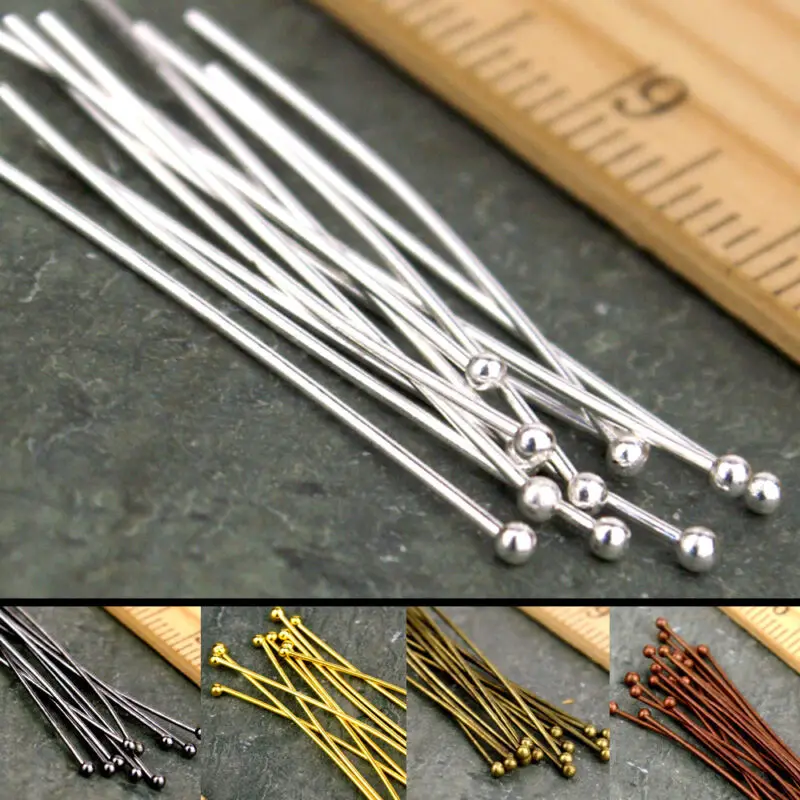 100PCS Silver Gold Ball Head Pins Jewelry Finding 16/20/30/40/50mm pack Point Headpins Rhodium plated Brass Ball Head Pins
100PCS Silver Gold Ball Head Pins Jewelry Finding 16/20/30/40/50mm pack Point Headpins Rhodium plated Brass Ball Head Pins