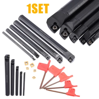 5 Set Durable CNC Lathe Turning Tool 5pcs 7/10/12/16/20mm SCLCR09/SCLCRO6 Boring Bars + 5pcs Carbide Inserts+ 5pcs Wrenches
5 Set Durable CNC Lathe Turning Tool 5pcs 7/10/12/16/20mm SCLCR09/SCLCRO6 Boring Bars + 5pcs Carbide Inserts+ 5pcs Wrenches